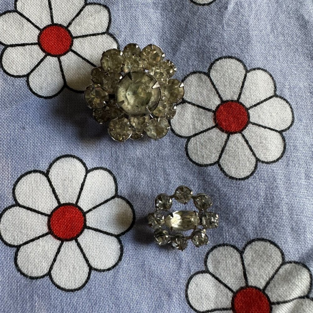 Vintage rhinestone costume brooches